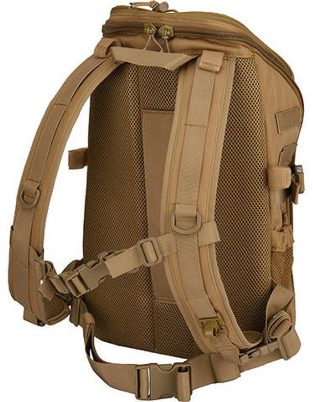 Lancer Tactical 14L Travel Backpack Khaki - Adjustable Padded Shoulder Straps for Comfort
