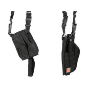"Lancer Tactical 349BN Nylon Vertical Shoulder Holster in Black, made from durable nylon, designed for quick access, adjustable fit, and secure retention for medium to large pistols.