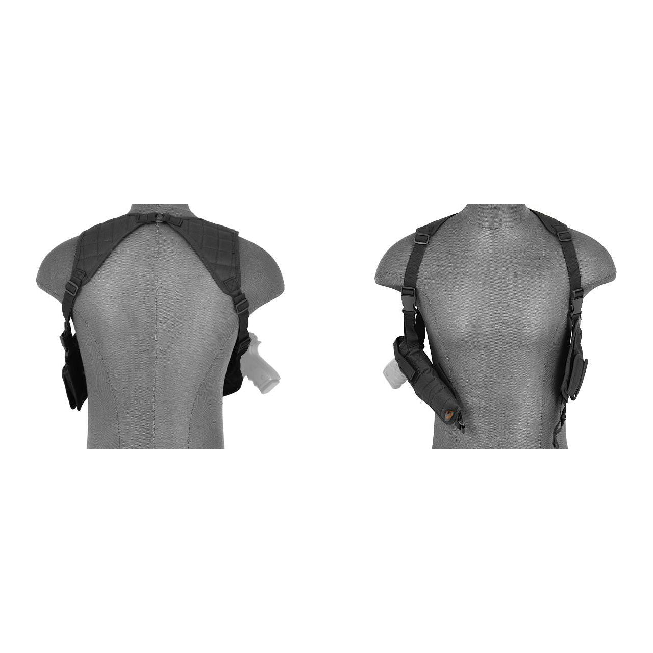 Lancer Tactical 349BN Nylon Vertical Shoulder Holster, Black