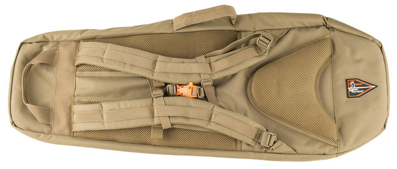 Lancer Tactical 35" Backpack V.1 Padded Rifle Bag Tan - Side Pocket
