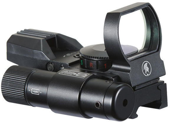 Lancer Tactical 4-Reticle Red/Green Dot Reflect Sight with Green Laser