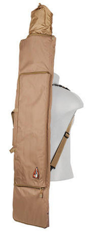 Lancer Tactical 47" Nylon Gun Bag Coyote Brown - Full View with Rifle Inside