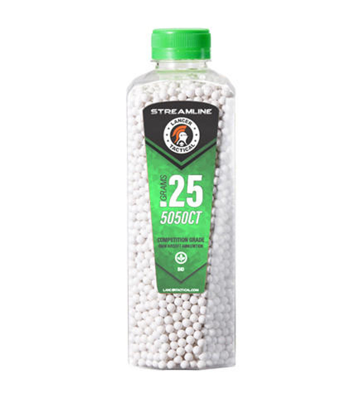 Lancer Tactical 0.25g White Biodegradable Airsoft BBs – 5050 Round Bottle
