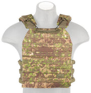 Lancer Tactical 600D Polyester Tactical Vest in PC Green, Adjustable, Front View