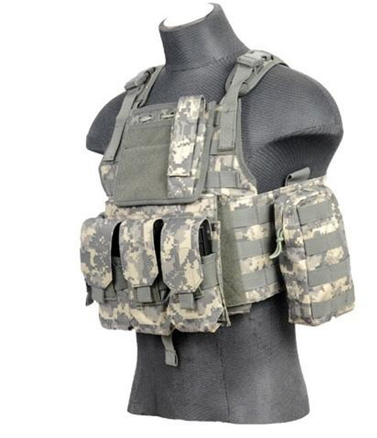 Lancer Tactical Assault Plate Carrier Vest in ACU Camo for airsoft and tactical use