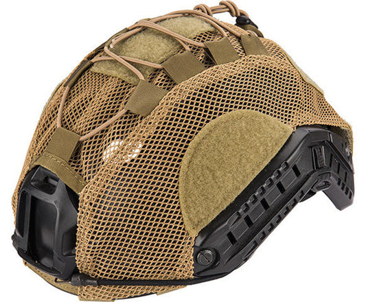Lancer Tactical BUMP Helmet Cover in Medium, Tan, designed for airsoft  helmets