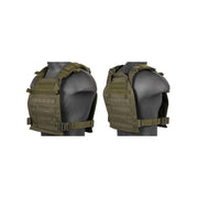 Lancer Tactical CA-883 Lightweight Plate Carrier, OD Green – Front Left side view and Back Right Angle view