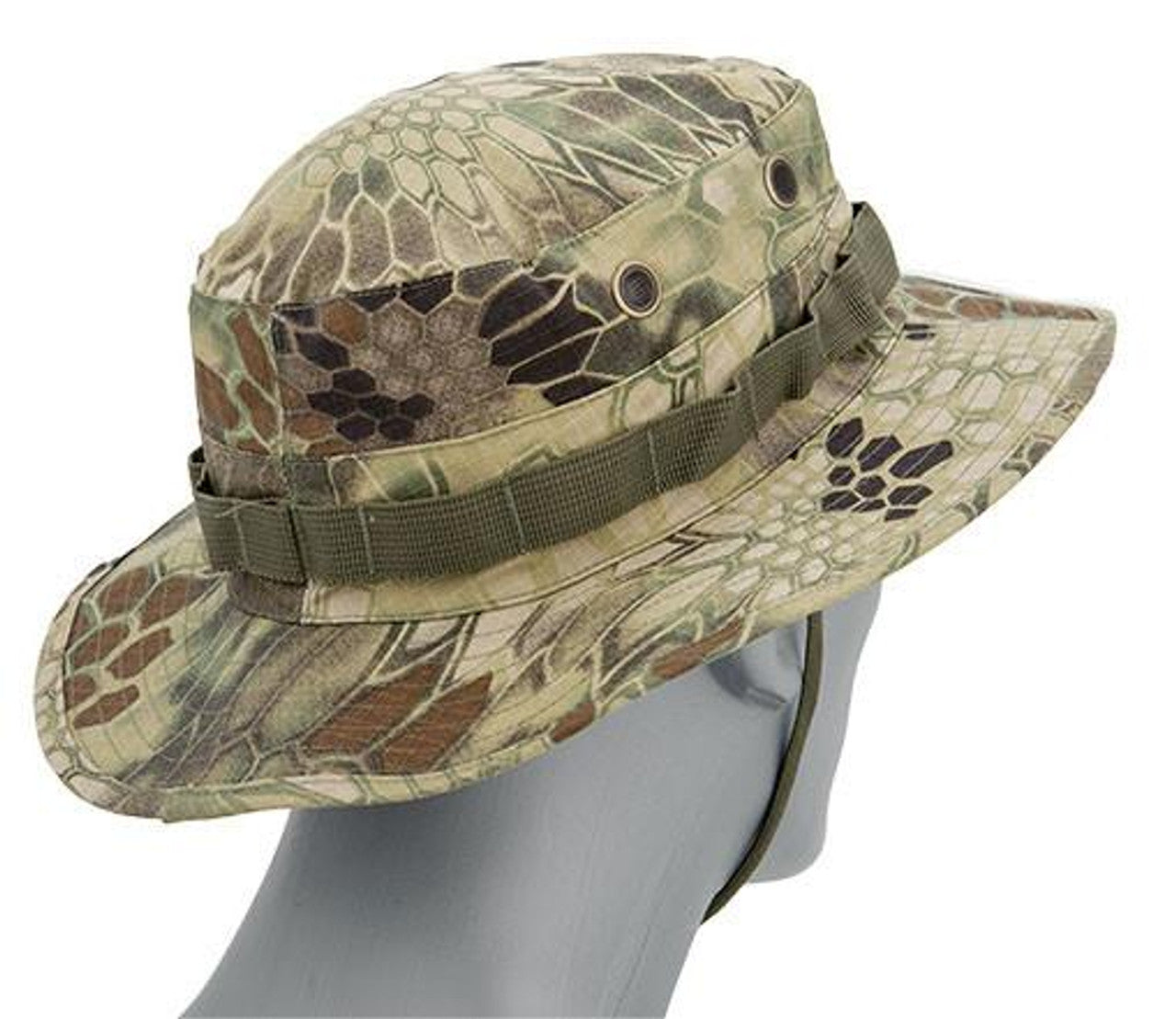 Lancer Tactical Cotton Hybrid Tactical Ventilated Boonie Hat dummy heat wearing the hat
