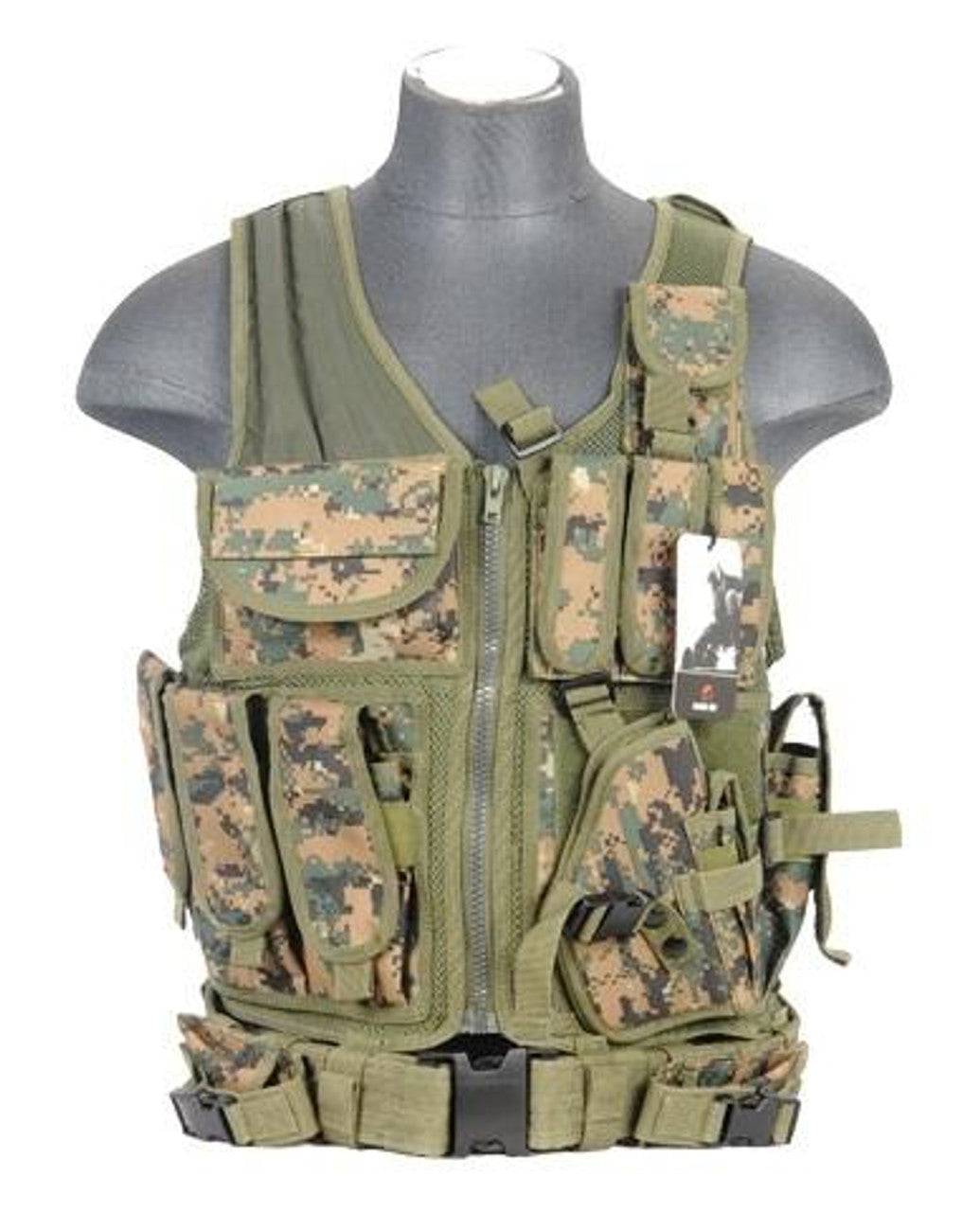 Digital MARPAT Lancer Tactical Cross Draw Tactical Vest with MOLLE webbing and adjustable straps