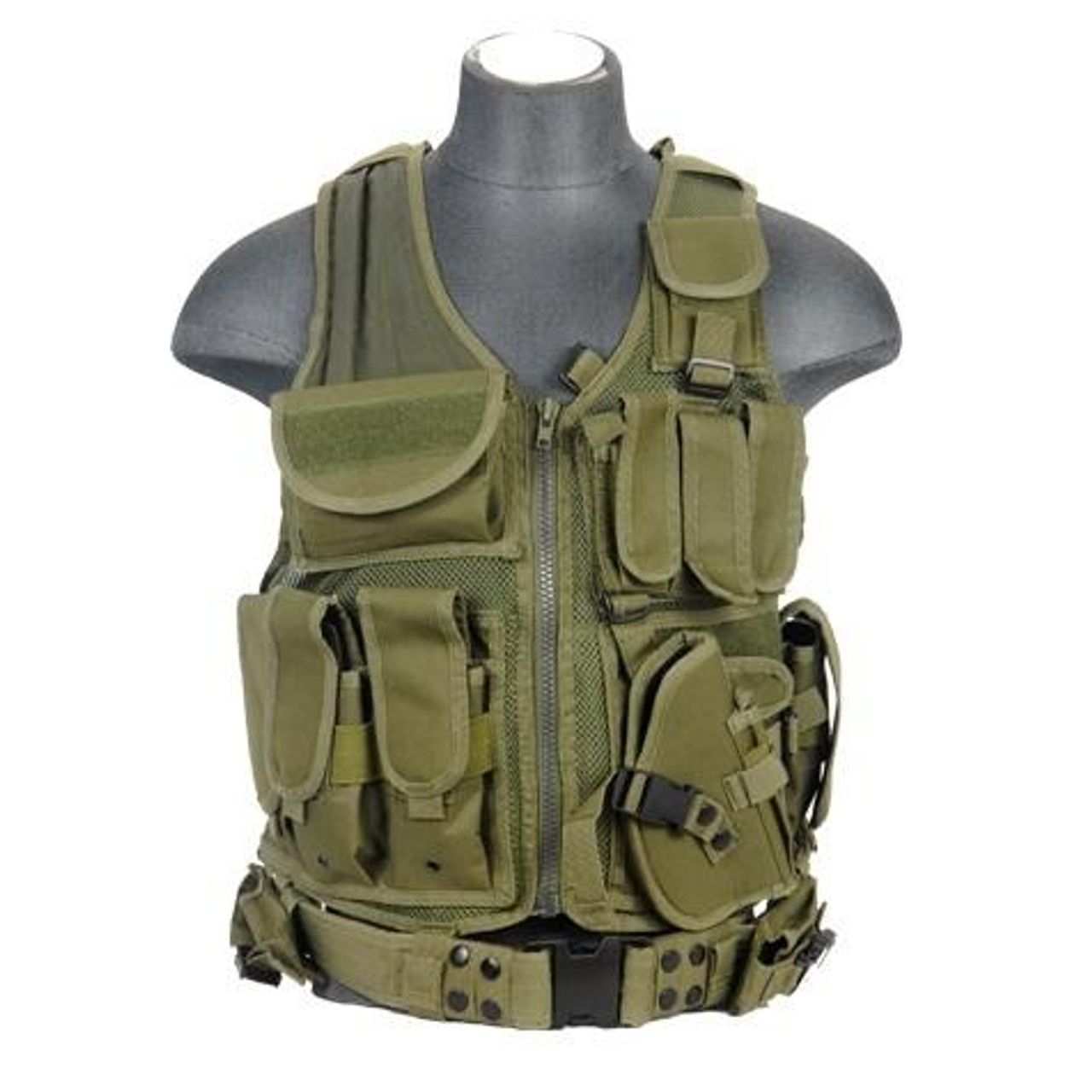 Lancer Tactical Cross Draw Tactical Vest OD Green – Military & Airsoft ...