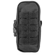 "Lancer Tactical Enclosed Magazine Pouch in Black, designed to hold most standard-sized magazines, featuring durable 1000D Nylon construction, enclosed design for protection, and MOLLE compatibility