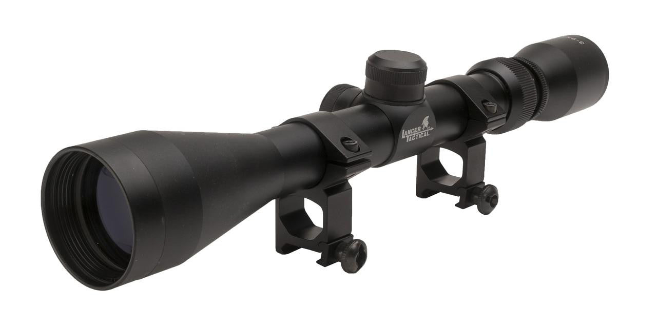 Side view of Lancer Tactical full metal 3-9x40 rifle scope