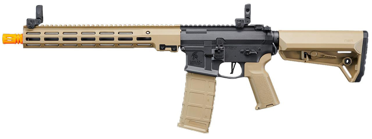 lancer tactical gen 2 stalker m4 aeg airsoft rifle black, tan left view