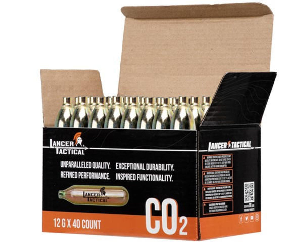 Lancer Tactical 12g CO2 Cartridges 40 Pack for Airsoft and Airguns – Gray Dragon Airsoft