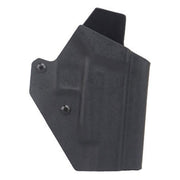 Lancer Tactical Light Bearing Hard Shell Holster in black, designed for Glock 17 pistols. The holster features a durable hard-shell polymer construction with nylon reinforcement, and a light-bearing design for accommodating weapon lights