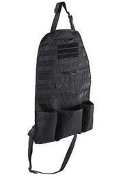Lancer Tactical Lightweight Tactical Apron in Black with multiple pockets and MOLLE webbing for storing gear and accessories during tactical operations - Right Angle View of the Apron with Pouches, Neck and Waist Straps