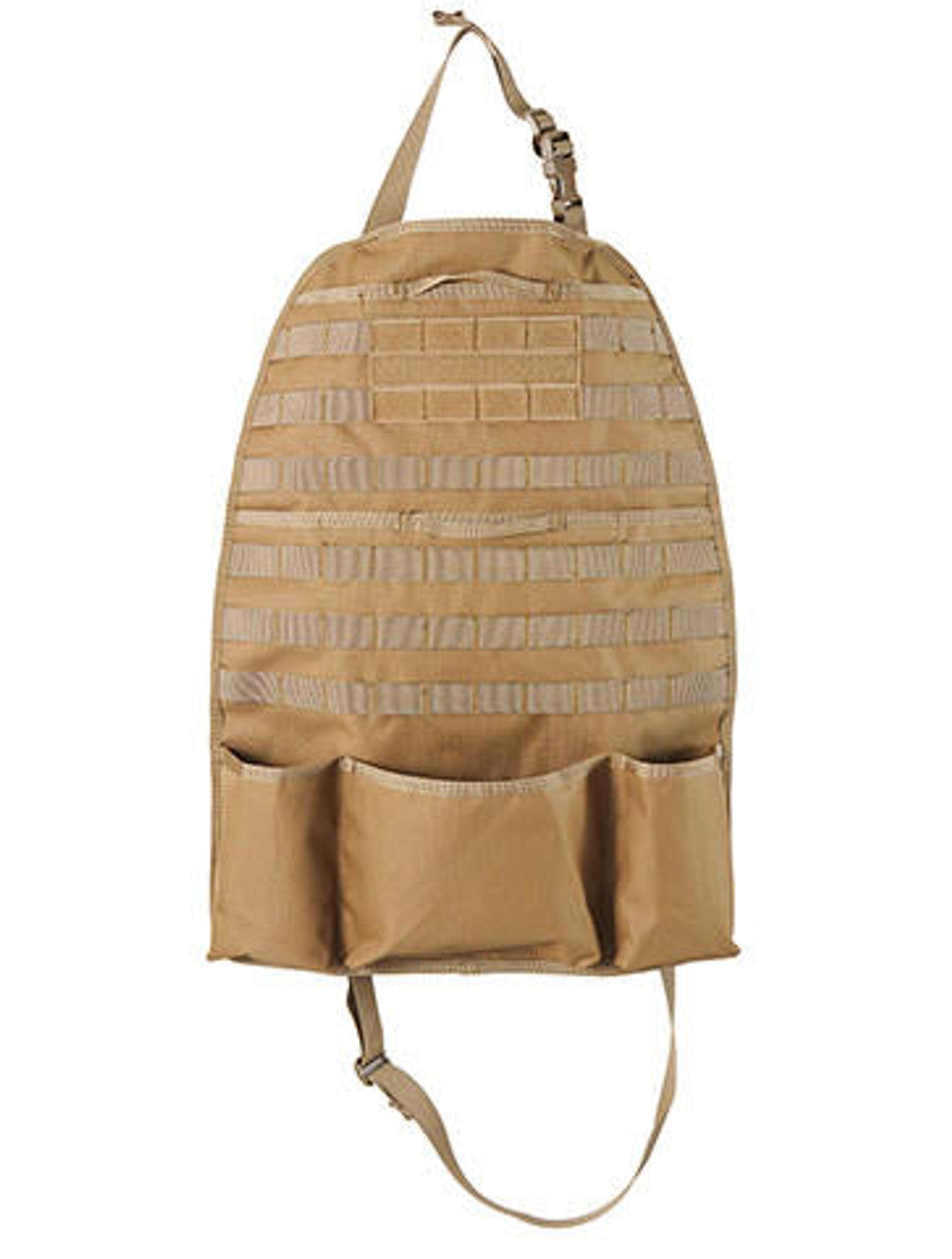 Lancer Tactical Lightweight Tactical Apron in Khaki with multiple pockets and MOLLE webbing for storing gear and accessories during tactical operations