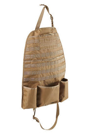 Lancer Tactical Lightweight Tactical Apron in Khaki with multiple pockets and MOLLE webbing for storing gear and accessories during tactical operations - Right Angle View of the Airsoft Tactical Apron with Pouches and Neck and Waist Straps