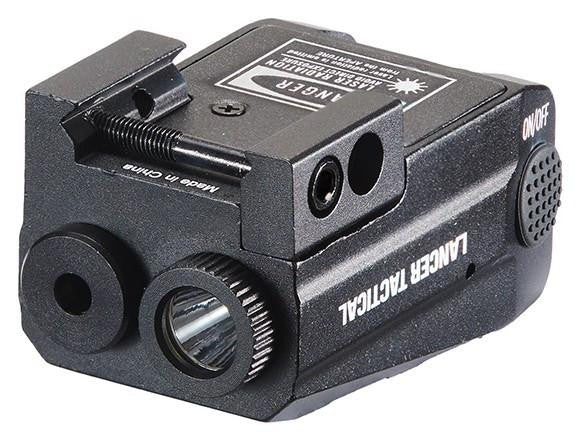 Lancer Tactical Low Profile Picatinny Flashlight w/ Red Lase with mount