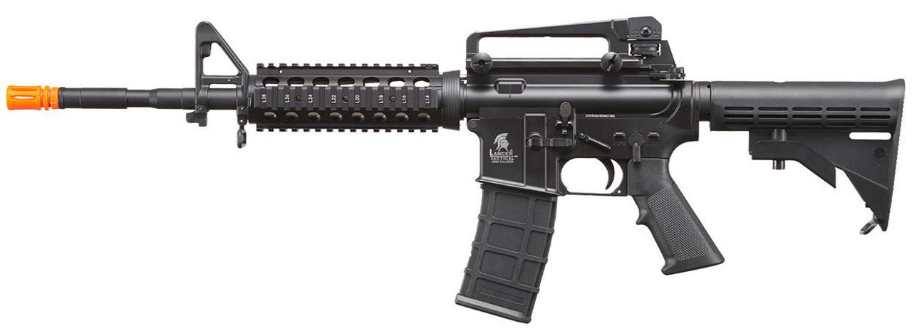 Lancer Tactical M4A1 RIS GBB Airsoft Rifle with full polymer body and black finish