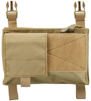 Lancer Tactical MK4 Fight Chassis Buckle Up Pouch Panel in Tan with buckle-up system and MOLLE webbing for modular tactical gear attachment.