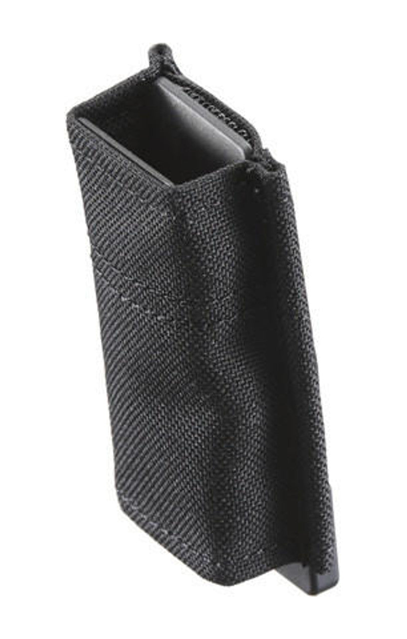 Lancer Tactical Molle Fast 1911 Single Magazine Pouch in black, featuring an open-top design with friction retention and Kydex insert. Made from durable ballistic nylon, MOLLE compatible for flexible attachment.