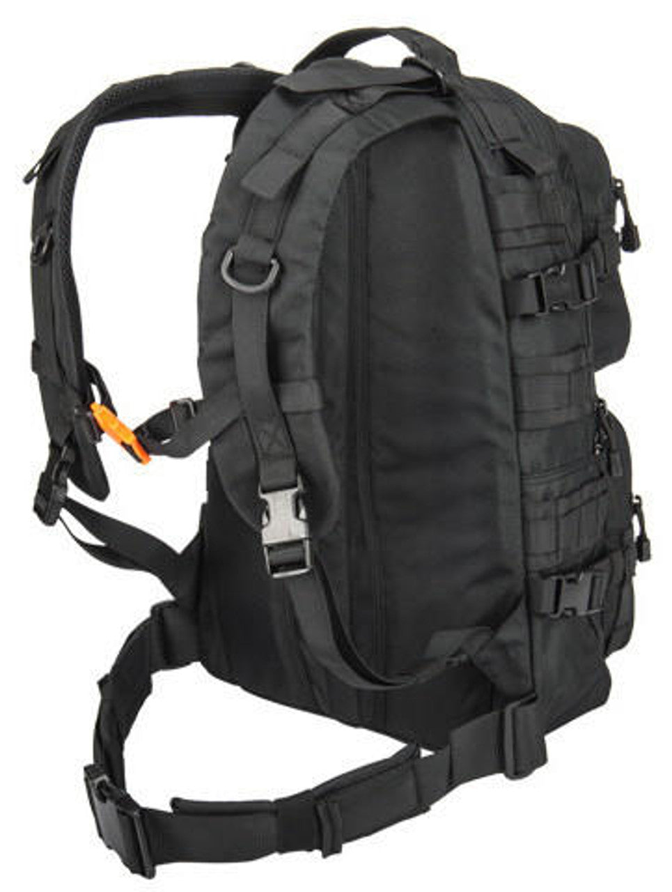 Versatile Lancer Tactical Multi-Purpose Operator Backpack, Black, ideal for outdoor adventures and tactical operations, with MOLLE webbing and durable polyester material.