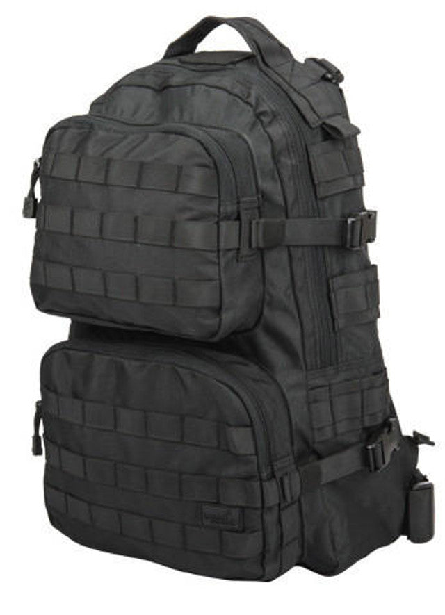 Lancer Tactical Multi-Purpose Operator Backpack in Black, a durable tactical backpack with multiple compartments and MOLLE webbing, perfect for military, outdoor, and tactical use
