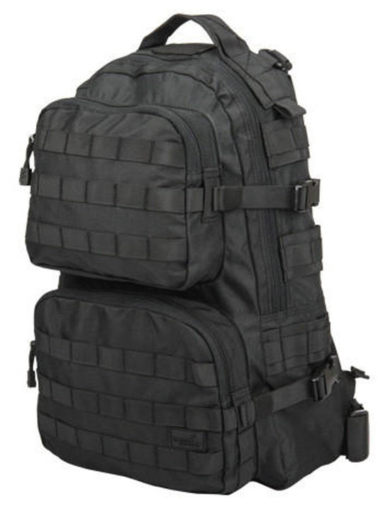 Lancer Tactical Multi-Purpose Operator Backpack in Black, a durable tactical backpack with multiple compartments and MOLLE webbing, perfect for military, outdoor, and tactical use