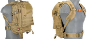 Lancer Tactical 3-Day Assault Pack in AT-FG camo, with MOLLE webbing, adjustable straps, and a large main compartment for tactical gear, Back Side View of Backpack and Shoulder Straps 