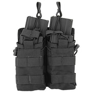 Lancer Tactical Nylon Bungee Open Top Double Mag Airsoft Pouch, Black