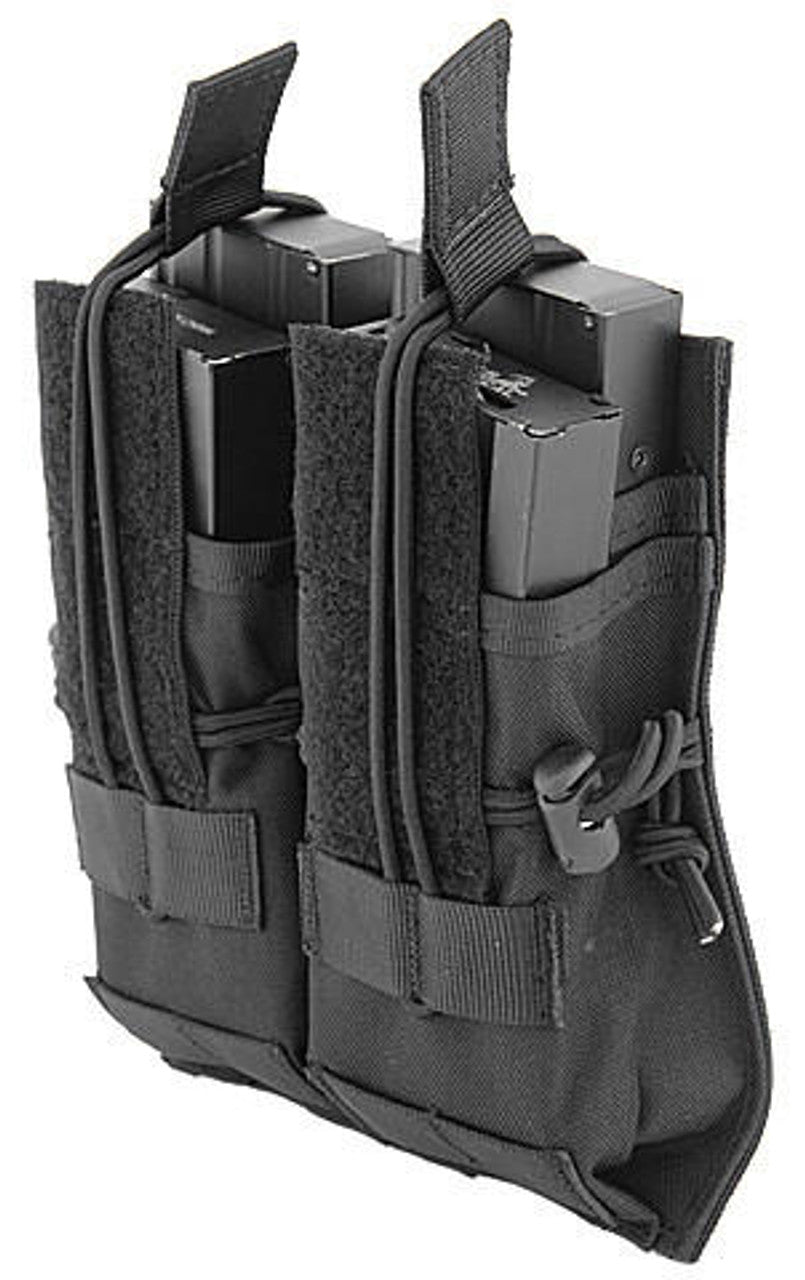 Lancer Tactical Nylon Dual M4/M16/AK74 Magazine Pouch, Black