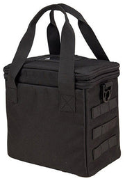 Lancer Tactical Nylon Pistol Range Bag Black - Front View with Reinforced Handles