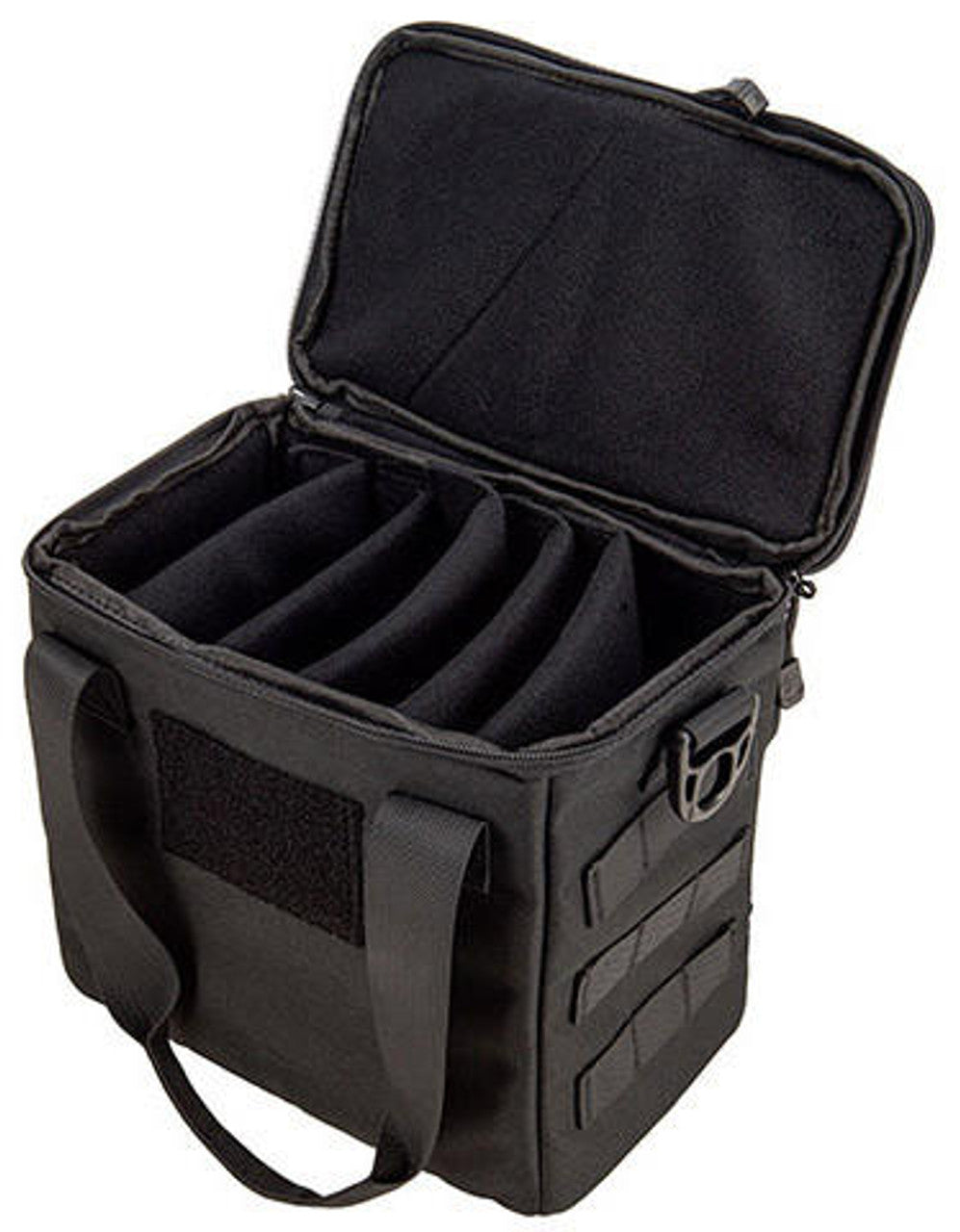 Lancer Tactical Nylon Pistol Range Bag Black - Full View with Pistol Stored Inside