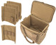 Lancer Tactical Nylon Pistol Range Bag Tan - External Pockets for Magazines and Accessories