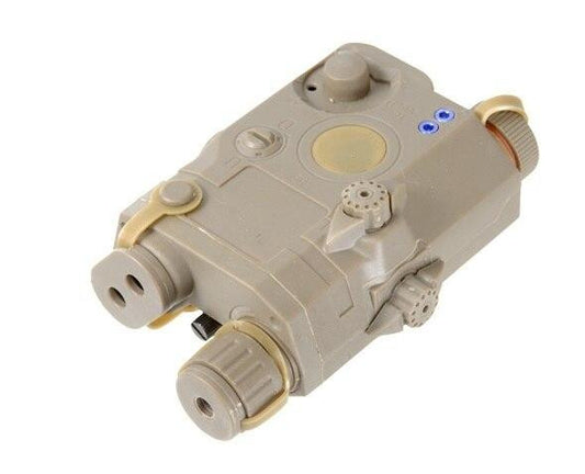 Lancer Tactical PEQ-15 LA-5 style airsoft external battery box in tan for Weaver Picatinny rail