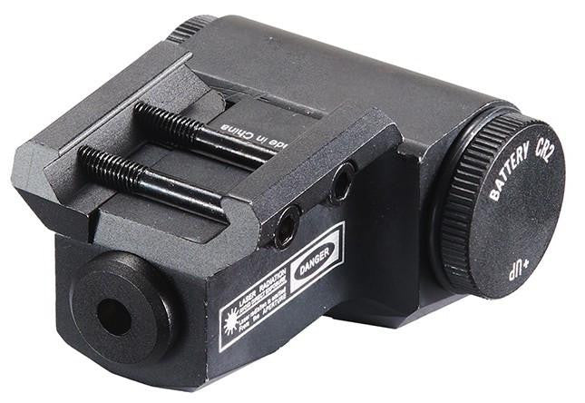 Lancer Tactical Picatinny single button green laser black aluminum upside down view of the mount laser 