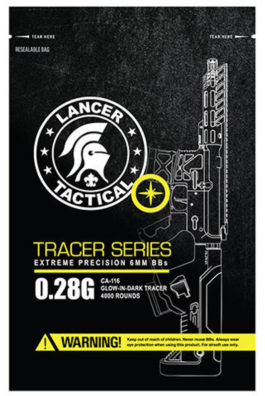 Lancer Tactical Pro Series 0.28g green tracer BBs 4000 round bag