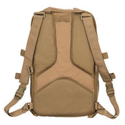 Lancer Tactical QD Chest Rig worn in Airsoft action with extra storage space for tactical gear in Khaki
