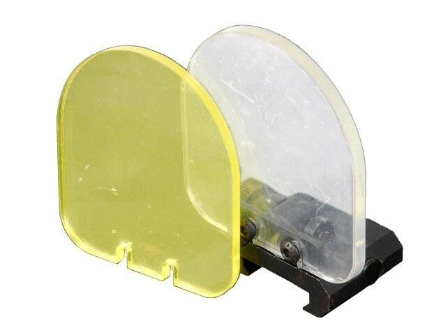 Clear and yellow polycarbonate optic shields included with Lancer Tactical protector