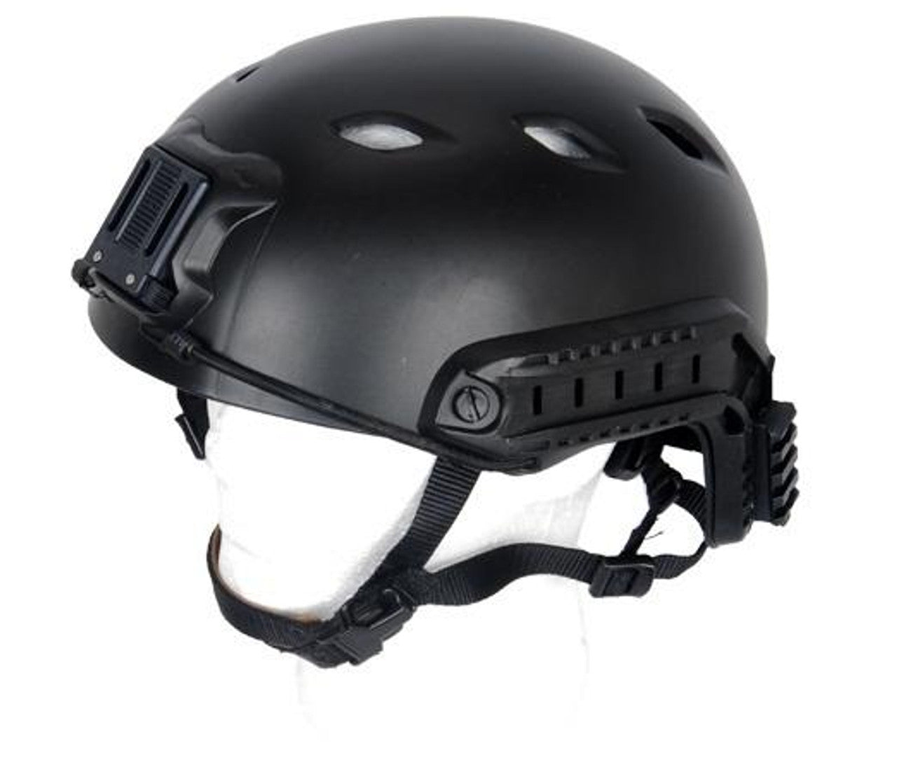 Black Military-Style Lancer Tactical NVG Helmet with Accessory Rails