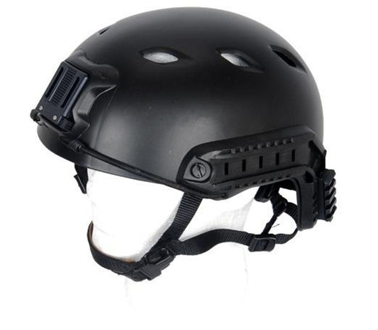 Black Military-Style Lancer Tactical NVG Helmet with Accessory Rails