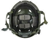 Top view of Lancer Tactical SpecOps Military NVG Helmet in OD Green, highlighting the NVG shroud and adjustable features, perfect for night ops and airsoft use, available at Gray Dragon Airsoft