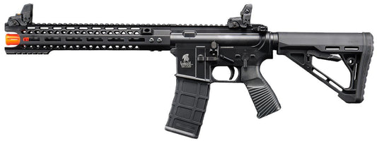Lancer Tactical Wirecutter M4 12-inch full metal gas blowback airsoft rifle with MLOK rail, black