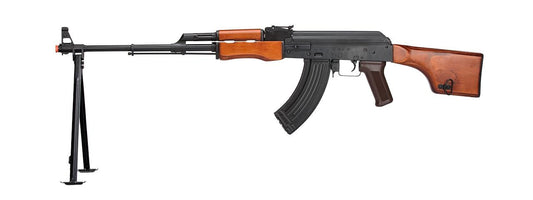 LCT Airsoft RPK LMG AEG with Real Wood Handguard and Stock - left Side View