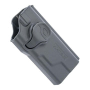Matrix Hudson H9 Holster in grey, made from nylon-reinforced polymer, designed specifically for the EMG Hudson H9 series pistols.