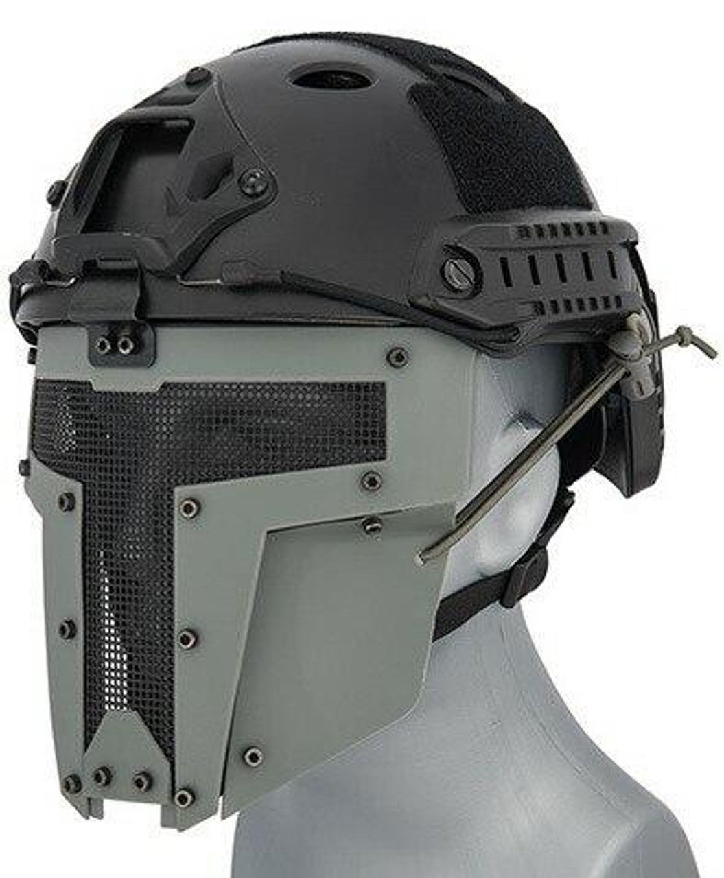 Mesh Mask Face Shield for Airsoft Helmet Systems – Gray, Durable & Breathable Tactical Gear