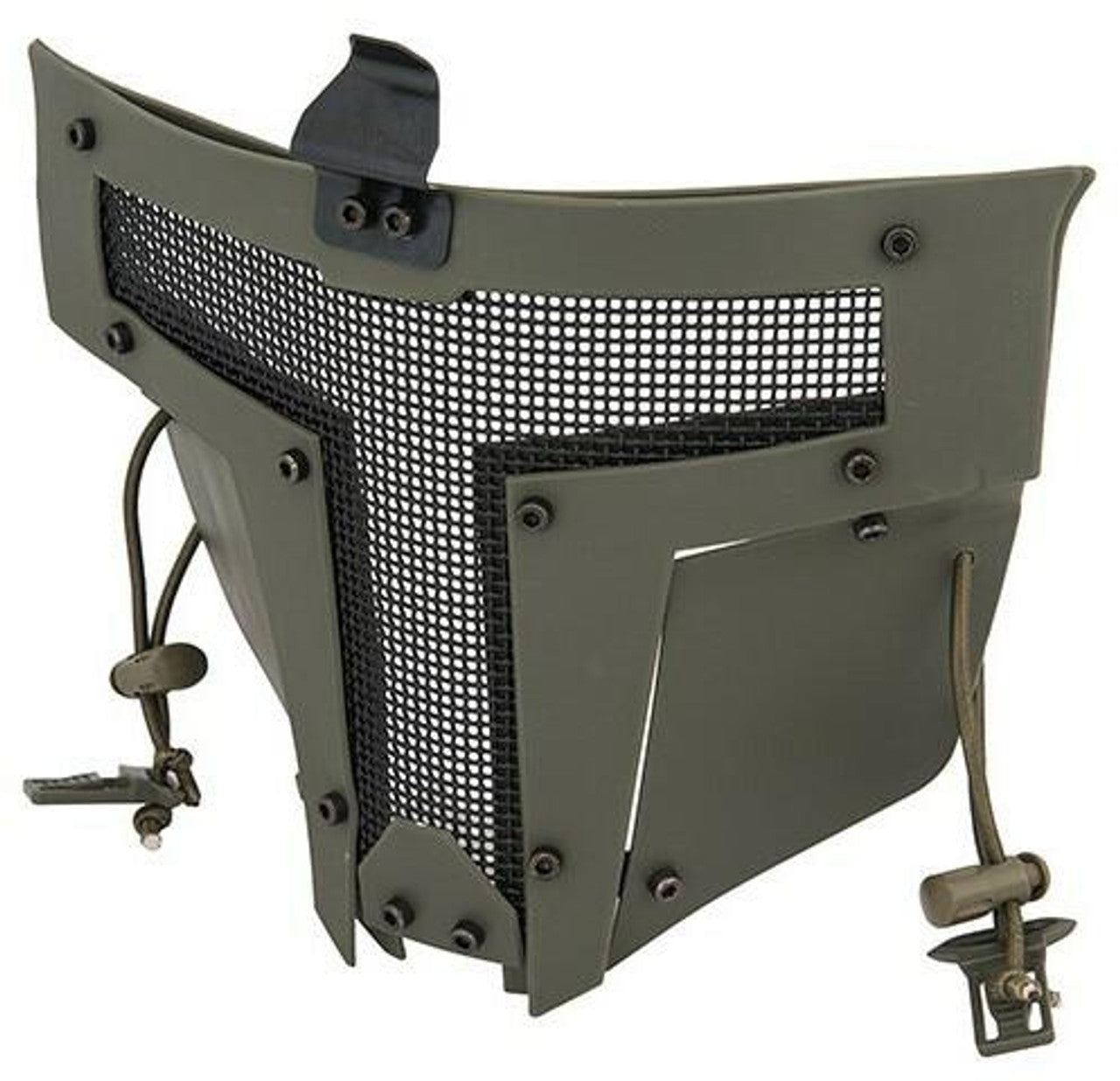 Mesh Mask Face Shield for Airsoft Helmet Systems – OD Green, Lightweight & Durable Protection
