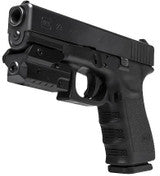 NcStar compact pistol blue laser with strobe black mounted on airsoft pistol rail