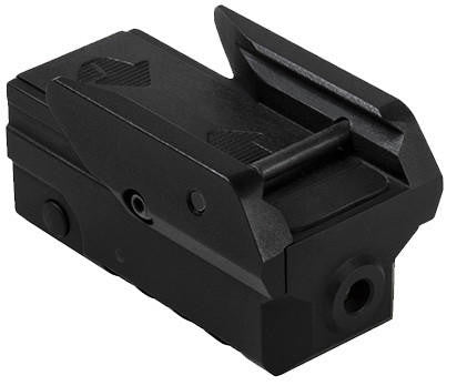 Front view of NcStar compact blue laser with strobe black showing laser aperture